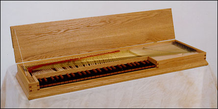 18th-century double-fretted clavichord, case of oak