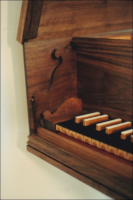 Keyboard detail of harpsichord after Mietke